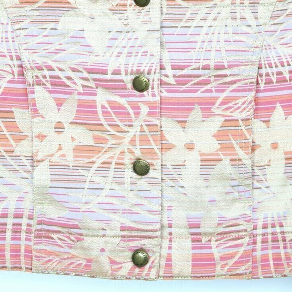 Jamaica Bay Jacket Blazer Pink Peach Orange Gold Floral Button Petite Small PS - Picture 8 of 10